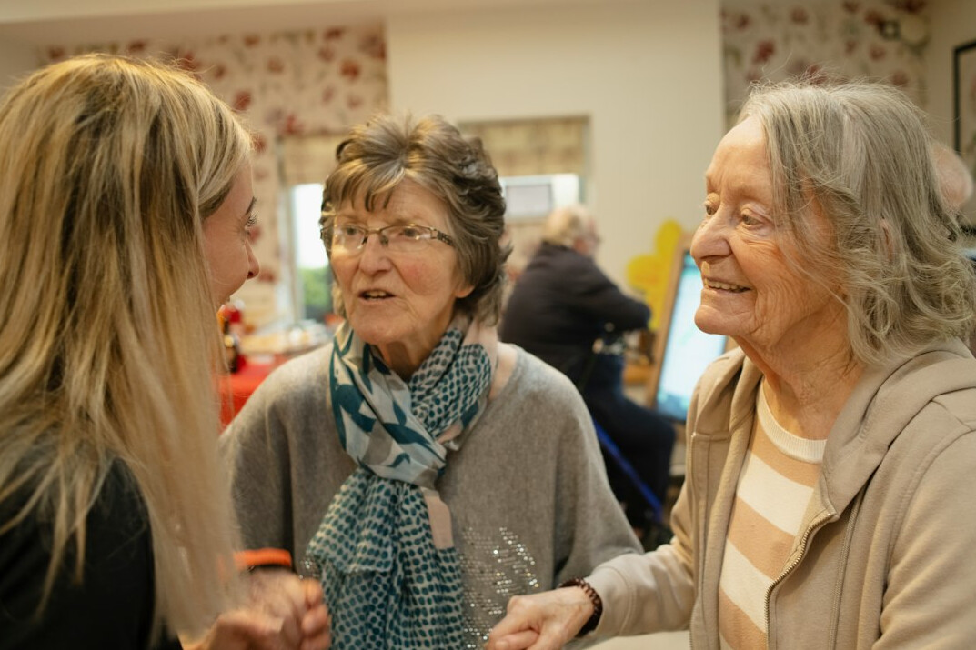 group of seniors chatting
